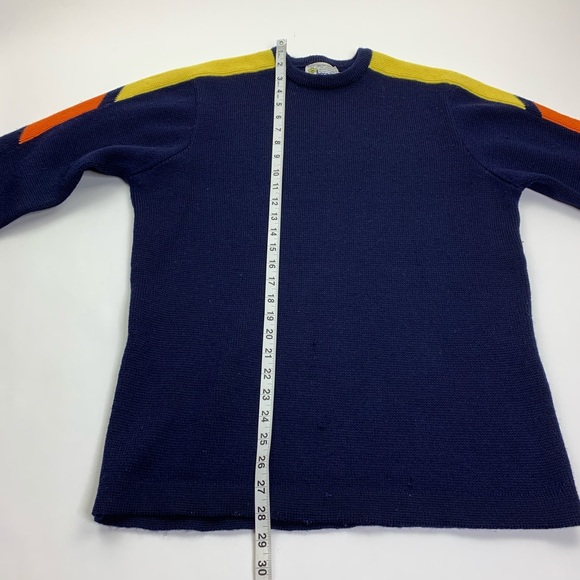 Beconta Vintage Virgin Wool Knit Sweater Blue XL - Picture 9 of 12